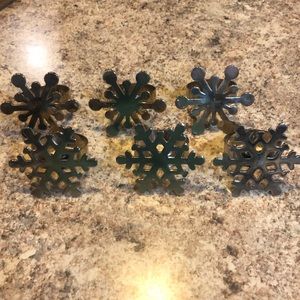 6 silver snowflake napkin rings